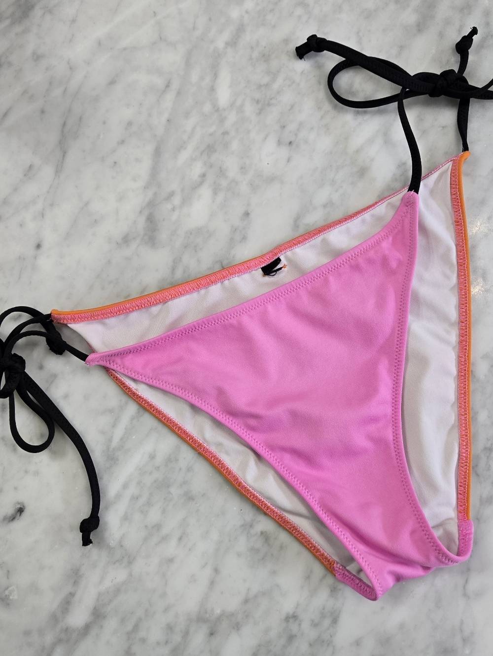 PINK Victoria's Secret Bikini Bottom Low Rise Two-Tone Pink & Orange w/Tie Sides